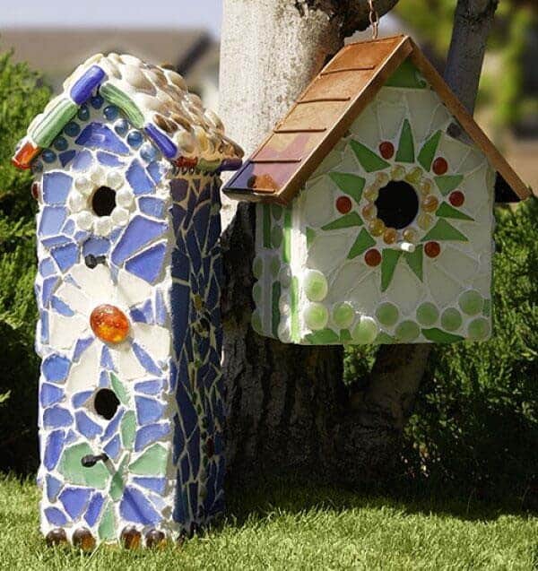 Transform Birdhouses with Mosaic Art