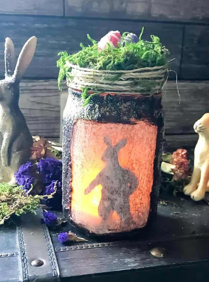 Rustic Bunny Mason Jar Nest