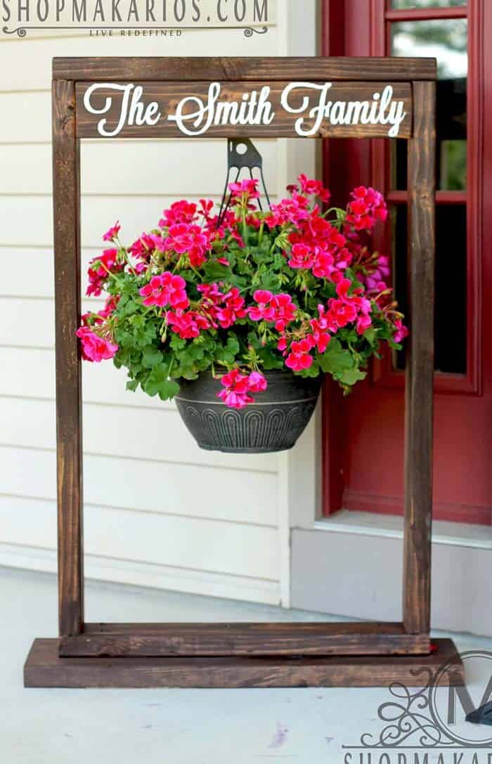 Personalize an Entryway Sign with a Hanging Planter