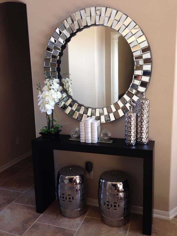 Add Luxury to Your Entryway with a Metal Framed Mirror