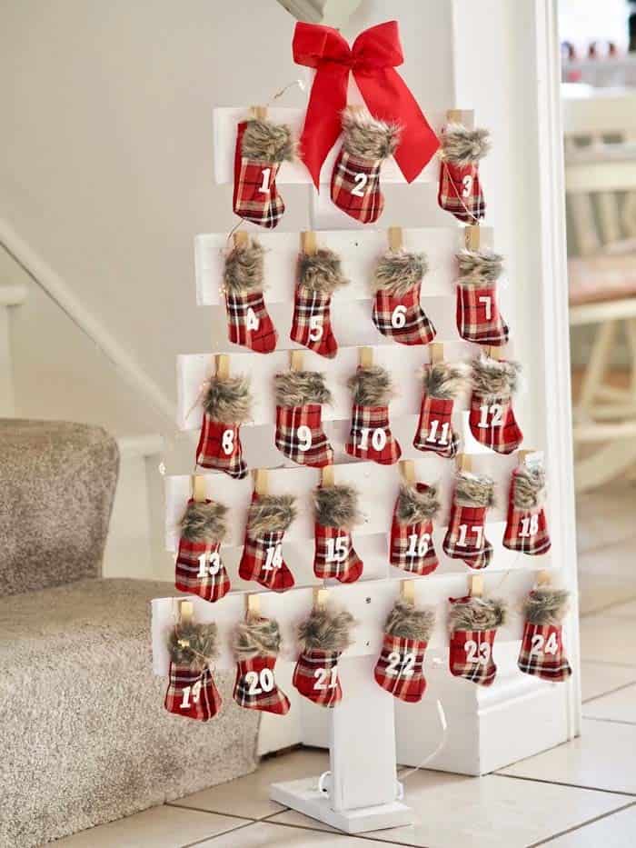 Mini Stocking Advent Calendar Tree