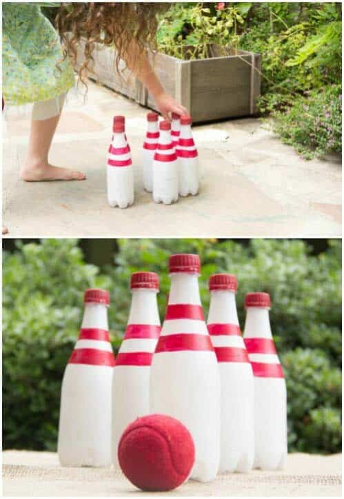 DIY Bowling Set From Bottles