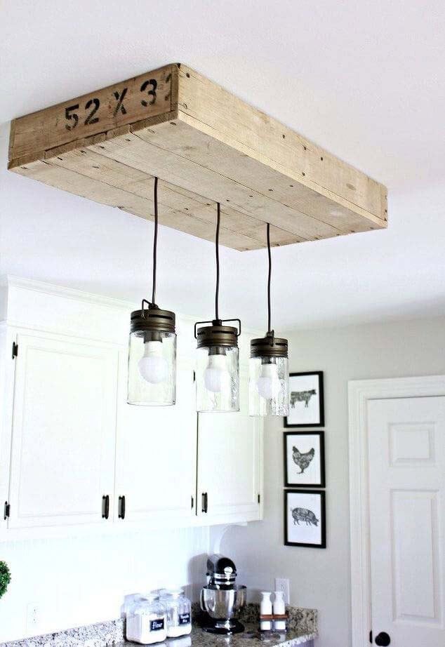 Pallet Wood Repurposed for Pendant Lamps