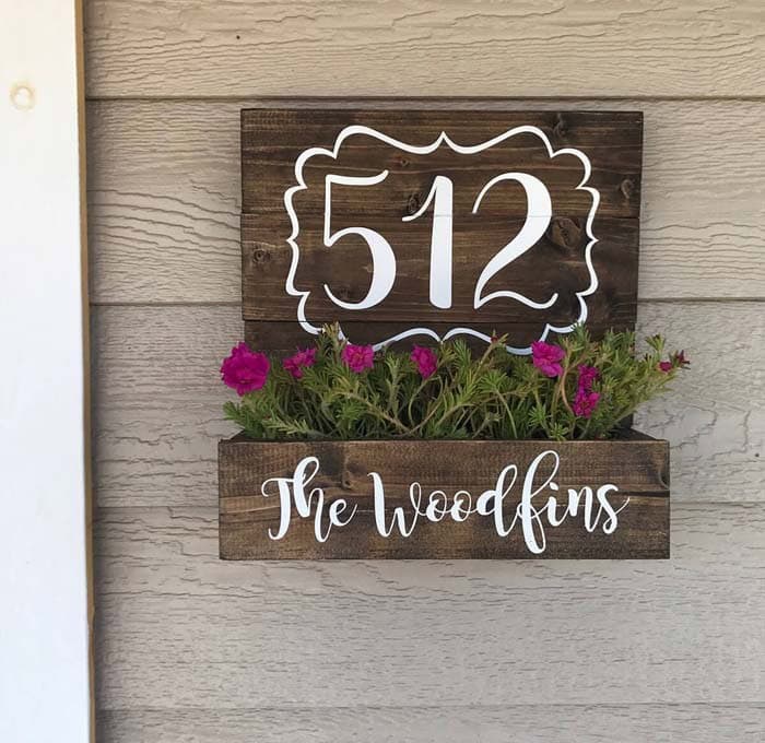 Vintage Personalized House Number and Family Name Sign