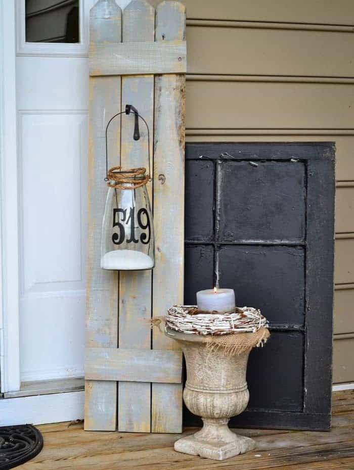 Old Fence To Support A Glass Lantern