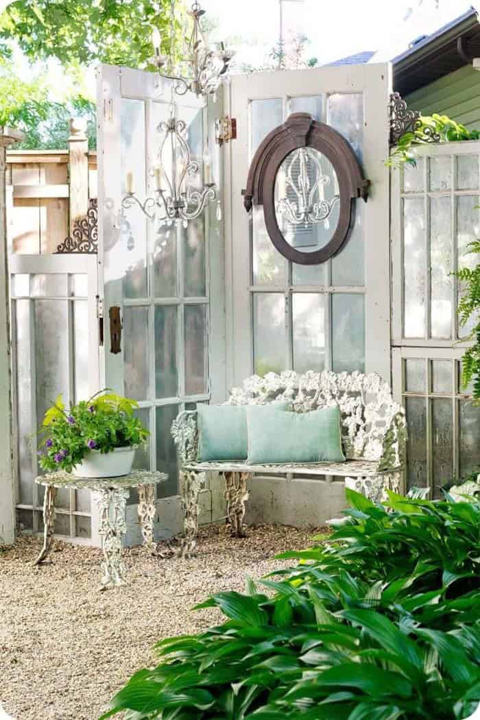 Shabby Chic Old Door Privacy Screen