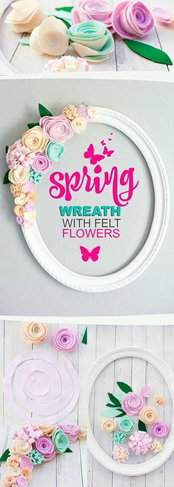 Repurpose A Frame With Felt Flowers