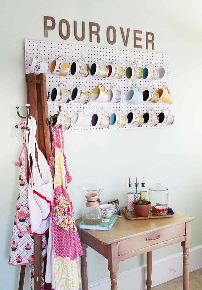 Pegboard Mug Storage Idea