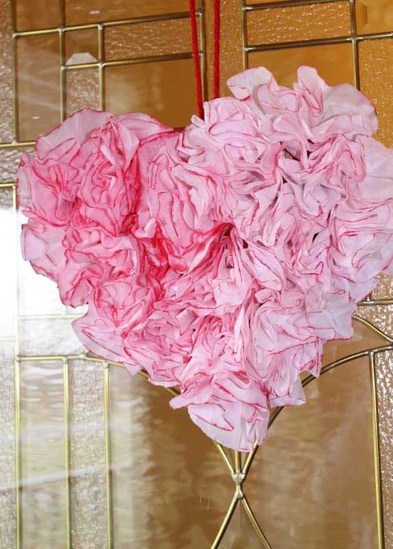 Make a Heart-Shaped Wreath using Coffee Filters