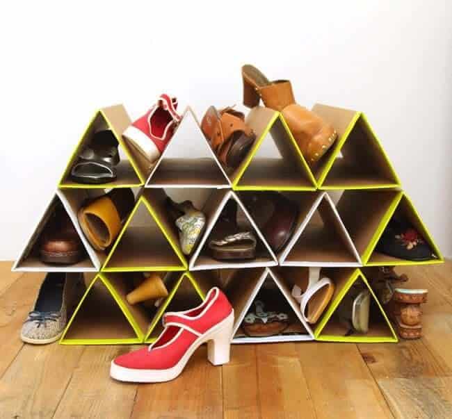 Geometric Single Shoe Cubby Clears Clutter