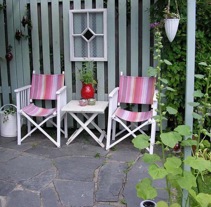 Create an Outdoor Seating Area with Stained-Glass Windows