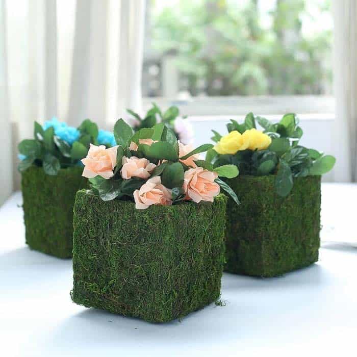 Earthy Moss Flower Planters