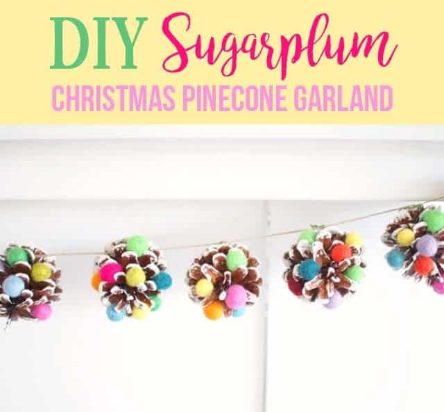 DIY Pinecone And Felt Ball Garland