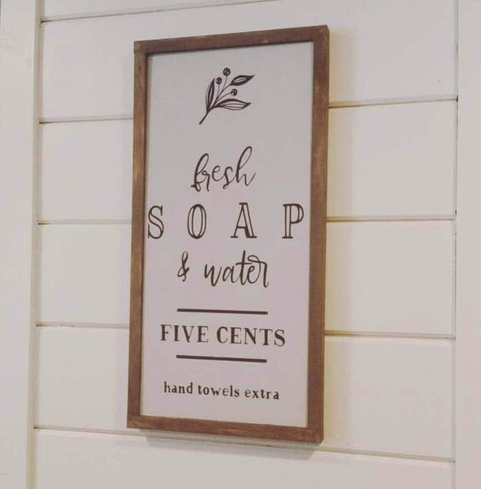 Fresh Soap Sign For Small Bathroom