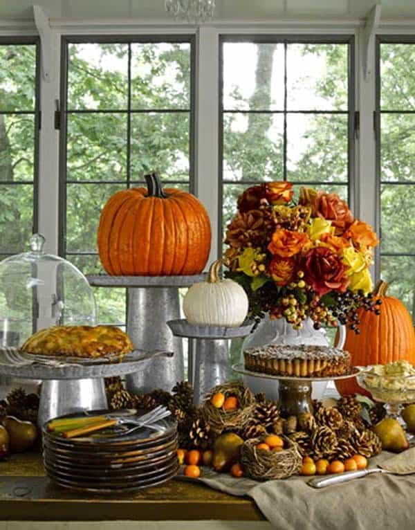 Turn Cake Stands into Rustic Pumpkin Fall Centerpieces