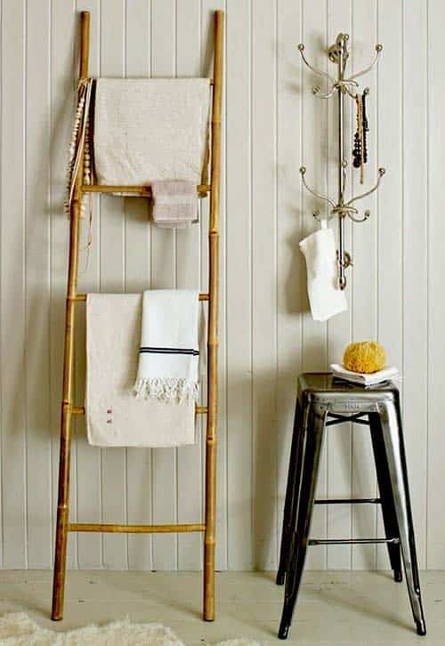 Bamboo Ladder Towel Organizer