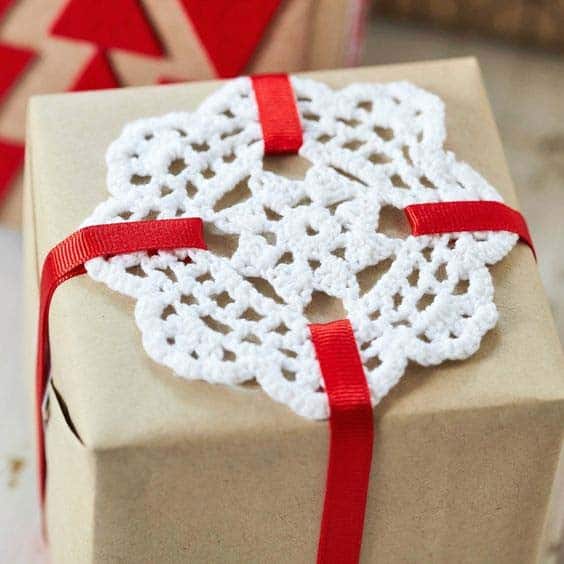 Add a Homey Feel with a Doily Gift Wrap