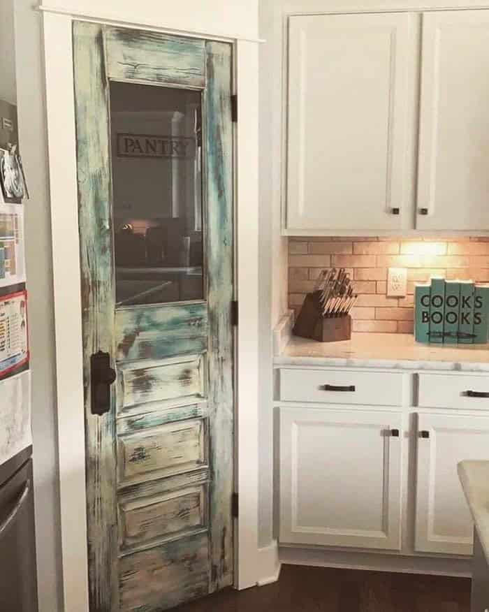 Modern Farmhouse Kitchen Gets Vintage Pantry Door