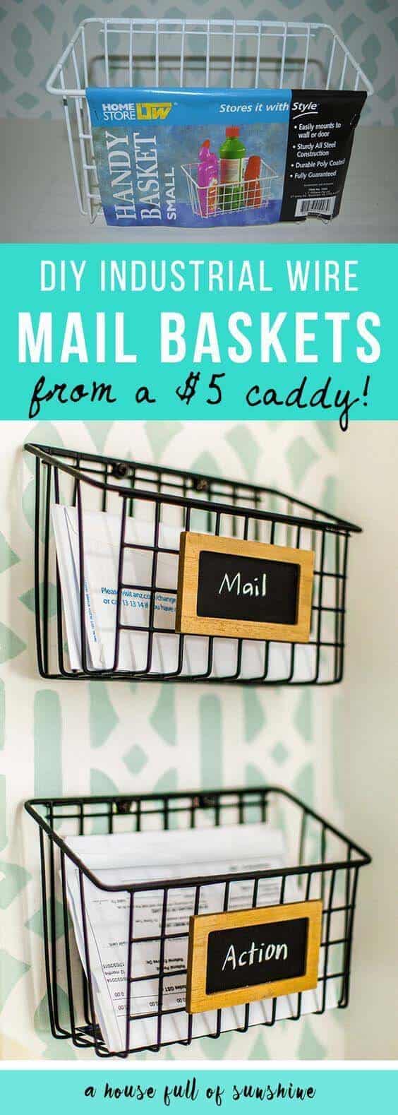 Sort Your Mail with Trendy Wire Baskets from the Dollar Store