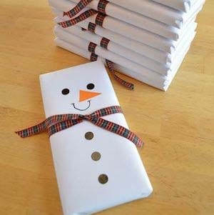 Craft White Paper Snowmans for Your Presents