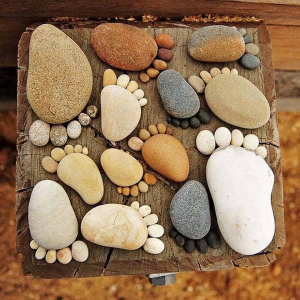 Craft Unique and Colorful Stone Feet Mosaics