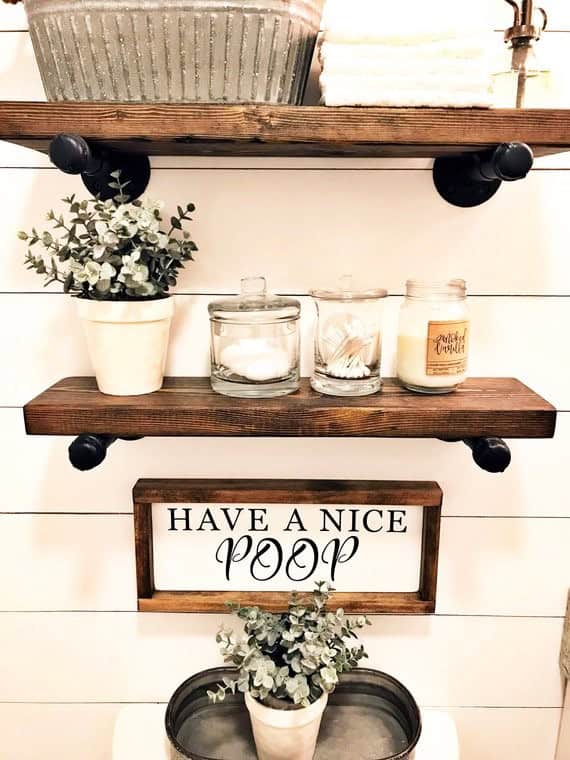 Bring Fun to Your Bathroom with a Rustic Wall Sign