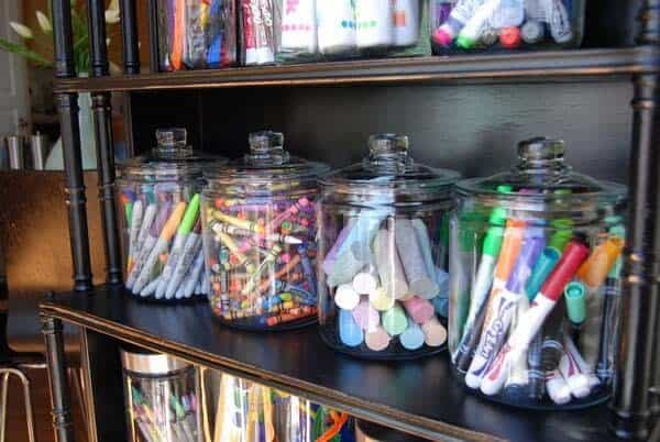 Organize Your Painting Supplies Easily with Candy Jars