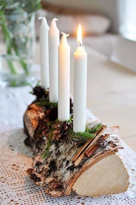 Refresh Home Décor with a DIY Birch Wood Candle Holder