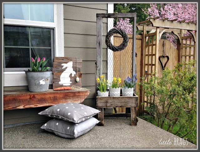 Rustic Easter Front Porch with Upcycled Materials