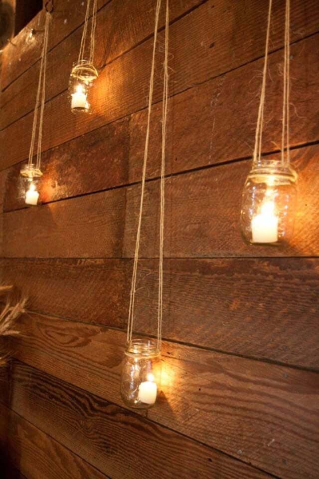 Easy Mason Jar Candle Holder Light Wall