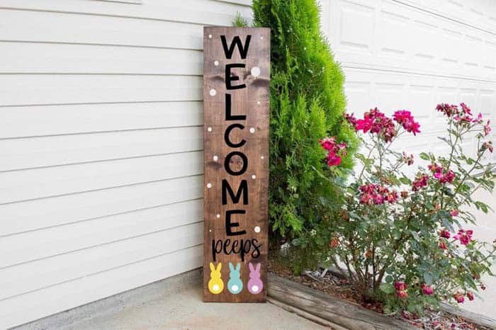 Pastel Bunny Welcome Sign