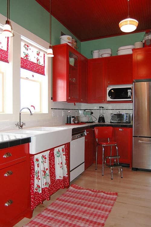 Indulge in the Lavish Look of a Bold Red Kitchen