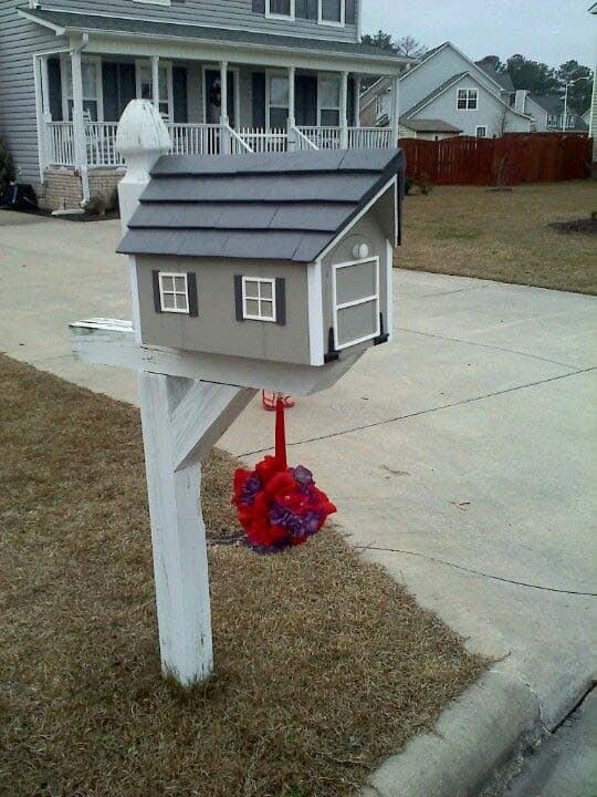 Mailbox Turned  into Mini Model Home