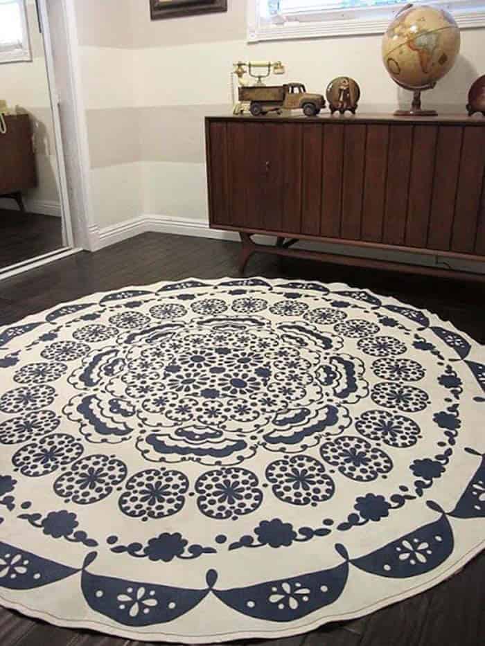 Nautical-Themed Tablecloth Converted Into Rug