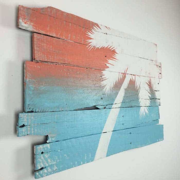 Pallet Wood Coastal Painted Wall Art