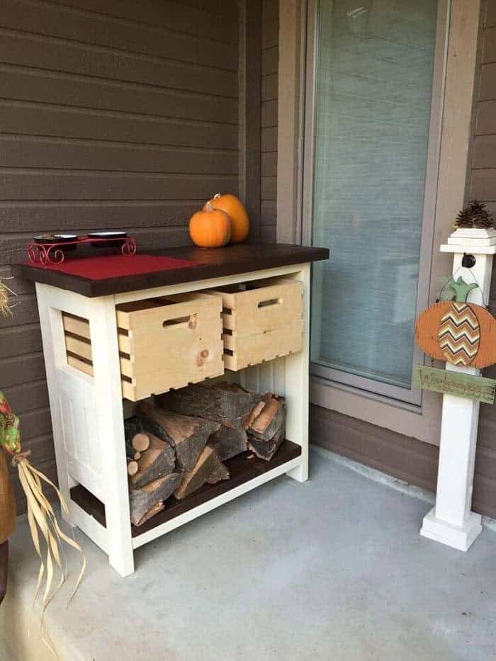 Add Storage To A Firewood Holder