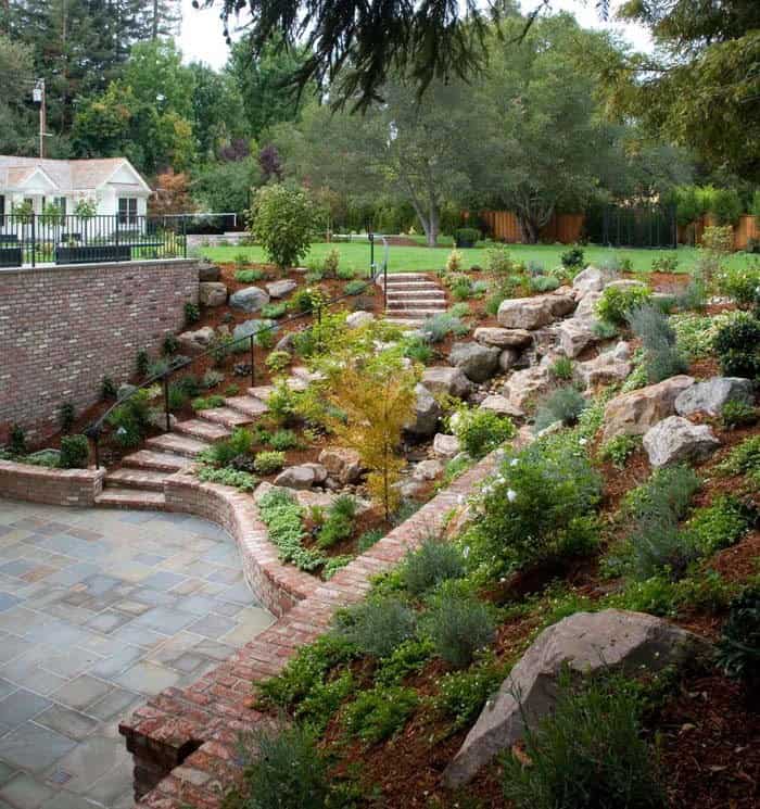 Show Off Bold Design with Brick Retaining Walls and Stairs