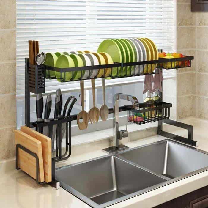 A Space-Saving and Hygienic Drain Rack