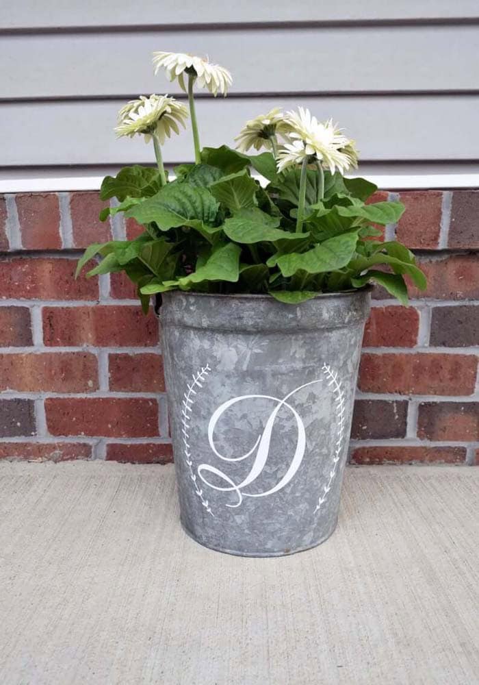 Enhance Your Front Door with a Stylish Metal Bucket Planter