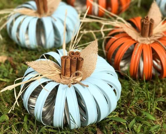 Craft Colorful Modern Pumpkins with Mason Jar Lids