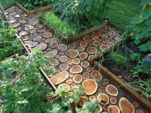 Wood Logs As A Garden Walkway