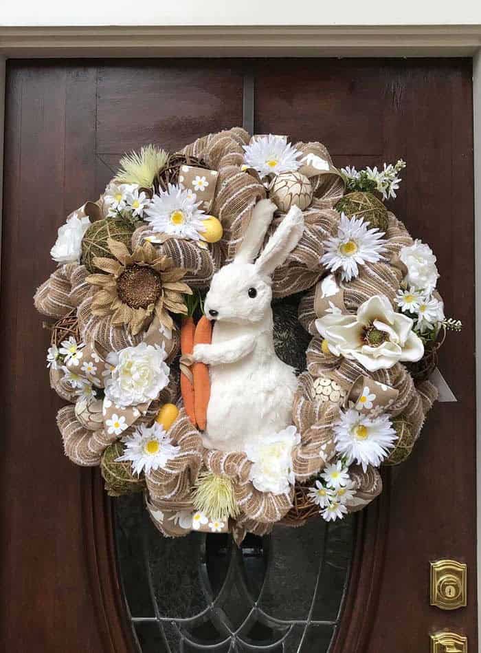 Fresh Spring Flowers Rabbit Wreath