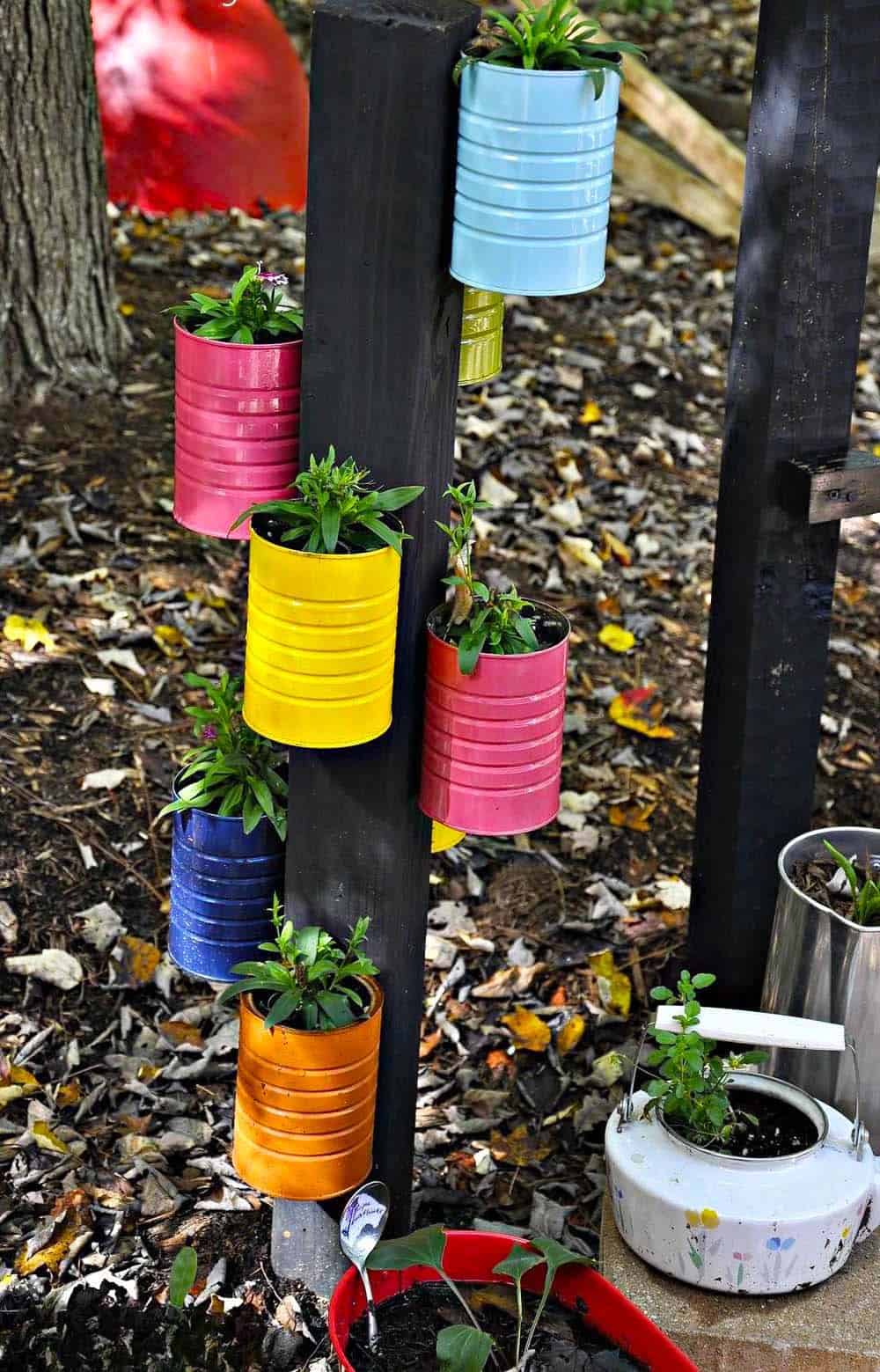 Colorful Tin Planters