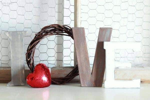 Unique Love Letters for Your Mantel Display