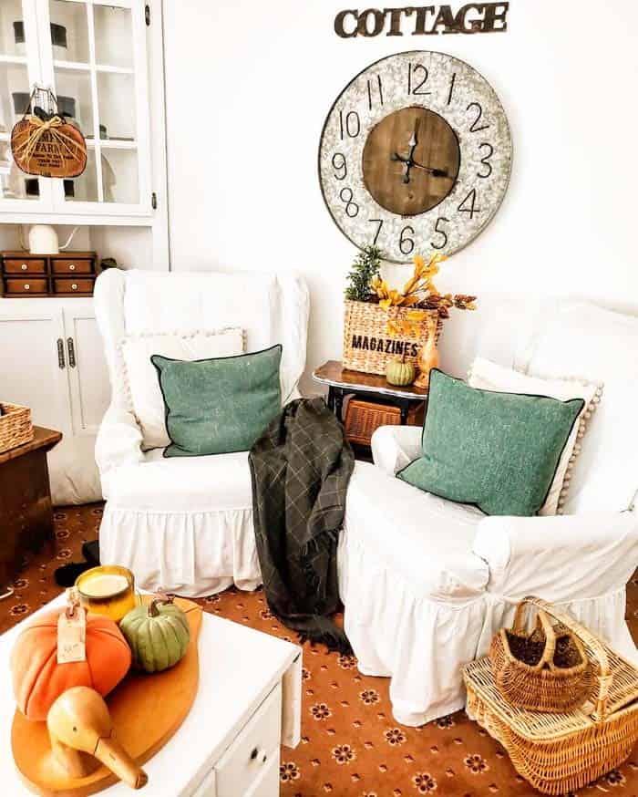 Enjoy Fall with a Cozy Rustic Sitting Area Arrangement