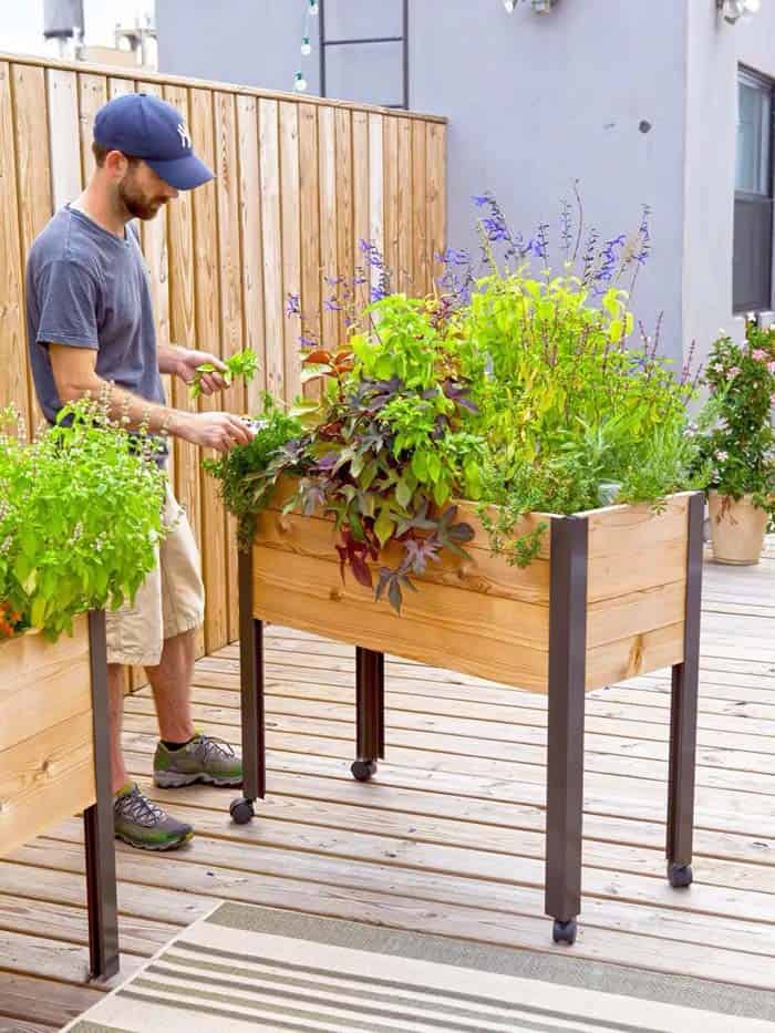 Portable Raised Wood Garden Planter