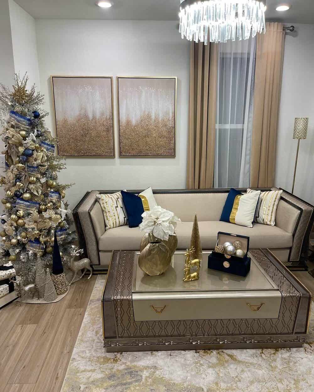 Blue And Gold Christmas Decor