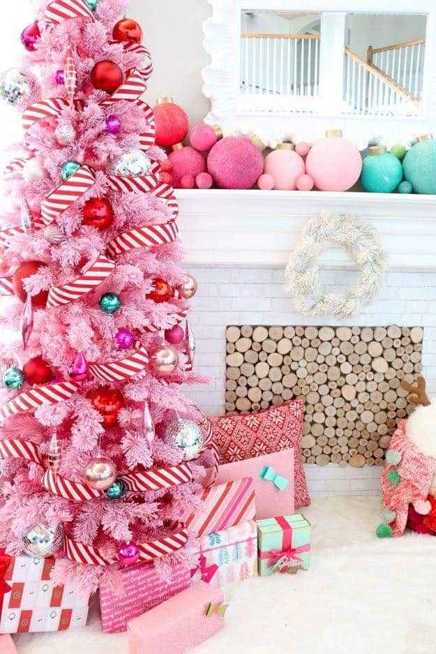 Achieve a Whimsical Modern Christmas Tree with Pink Decor