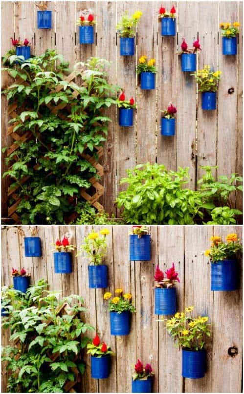 Paint Uniform Planters From Tin Cans