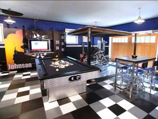 Elevated Garage Style Man Cave